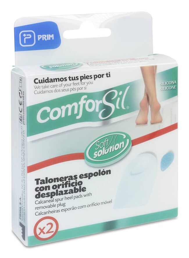 Comforsil Taloneras para Espolón con Orificio Desplazable Talla L, 1 Par