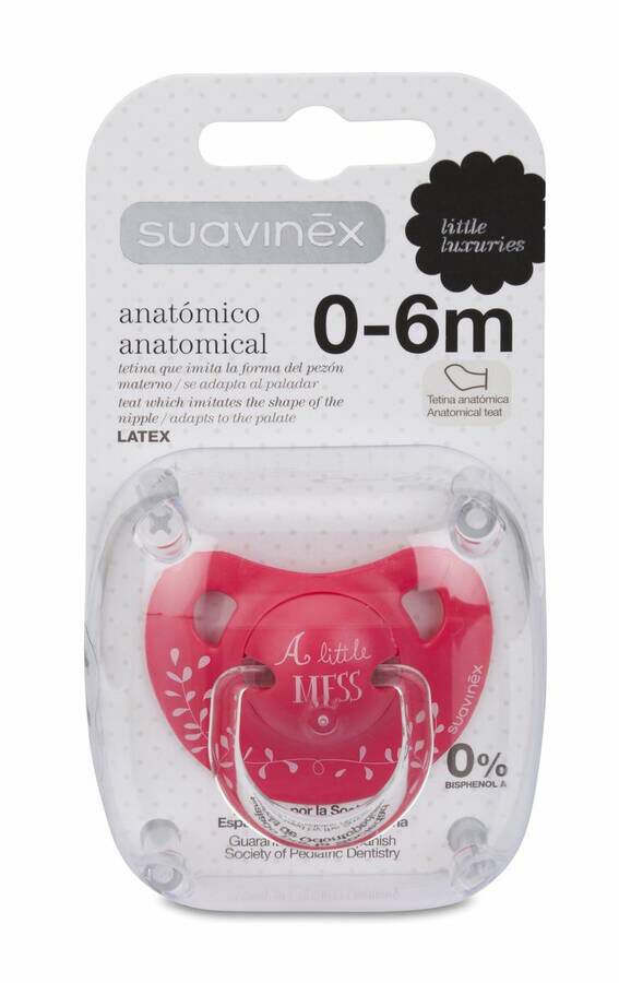 Suavinex Chupete Anatómico de Látex 0-6 Meses, 1 Ud