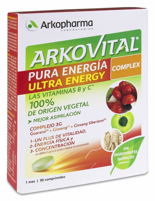 Arkopharma Arkovital Pura Energía Ultra Energy, 30 Comprimidos