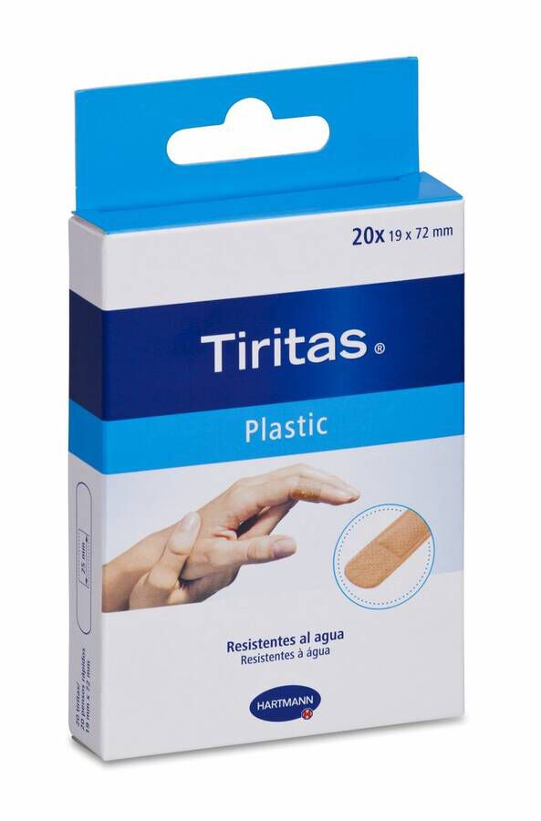 Tiritas Plastic Apósito Adhesivo, 20 Uds