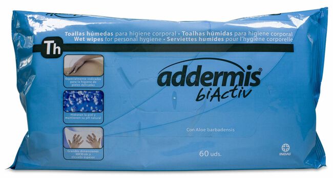 Addermis Toallitas Húmedas, 60 Uds