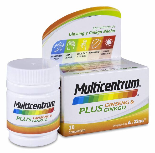 Multicentrum Plus Ginseng & Ginkgo, 30 Comprimidos