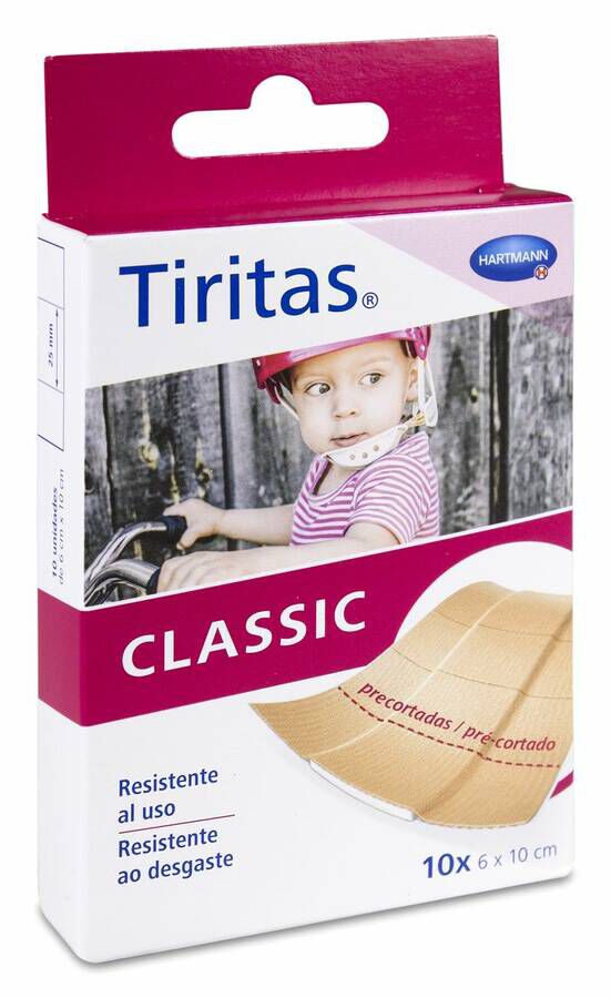 Tiritas Classic Precortadas 10 x 6 cm, 10 Uds