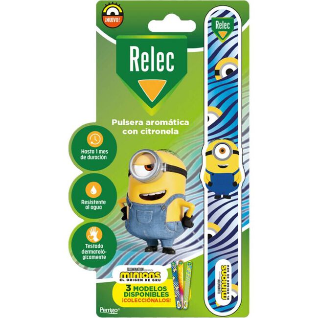 Relec Pulsera con Citronela Minions Azul, 1 Unidad
