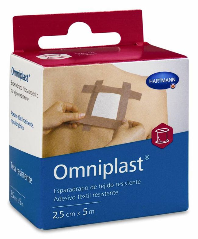 Hartmann Omniplast Esparadrapo Tejido Resistente, 2,5 cm x 5 m, 1 Ud