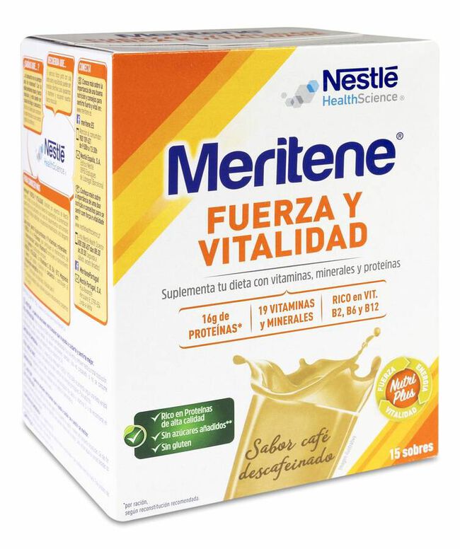 Meritene Batido Sabor Café Descafeinado, 15 Sobres