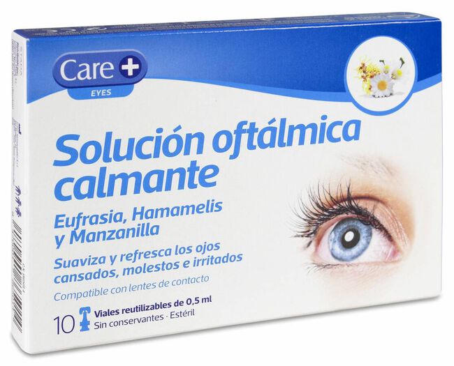 Care+ Soluci&oacute;n Oft&aacute;lmica Calmante, 10 Viales