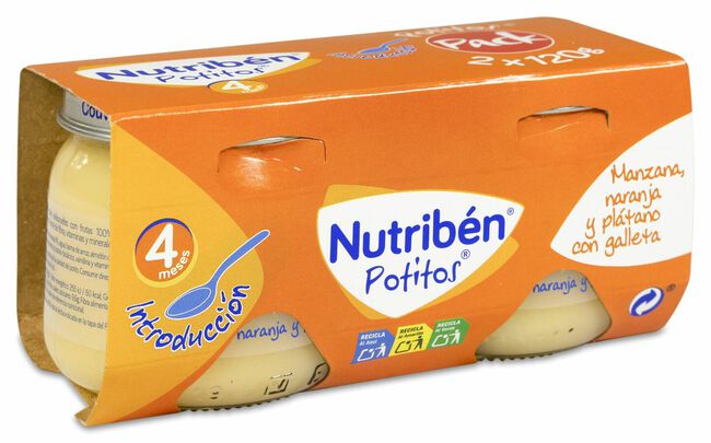 Nutribén Potitos Introducción Manzana, 2 Uds