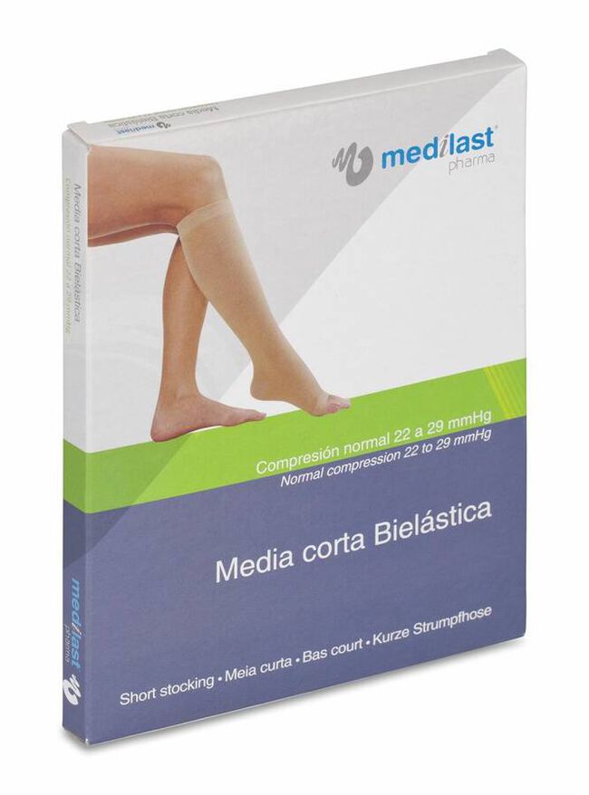 Medilast Media Corta Bielástica Compresión Normal Beige Talla Mediana, 1 Ud
