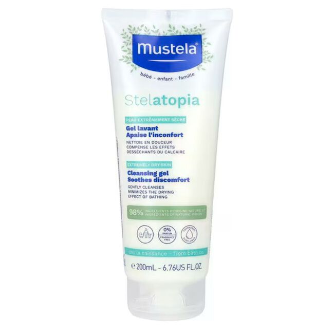 Mustela Stelatopia Gel Lavante Cabello y Cuerpo Piel Atópica, 200 ml