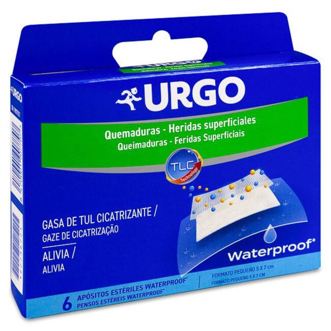 Urgo Quemaduras y Heridas Superficiales 5 cm x 7 cm, 6 Apósitos