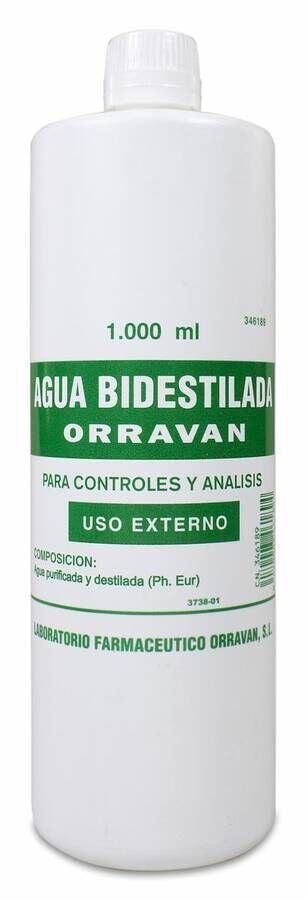 Orraván Agua Bidestilada, 1 Litro