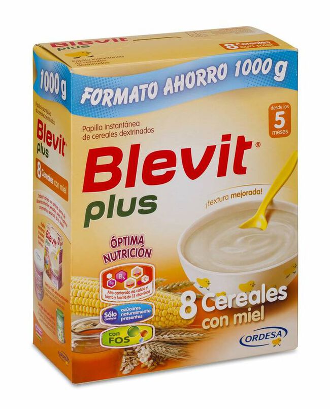 Blevit Plus 8 Cereales con Miel, 1000 g