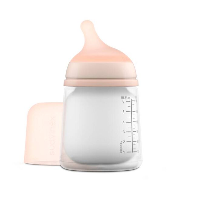 Suavinex Zero Zero Biberón Anticólicos 180 ml con Tetina de Flujo Adaptable, 1 Ud