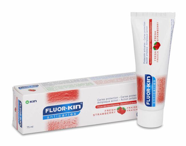 Fluor Kin Anticaries Pasta Dentifrica Fresa Fresca, 75 ml