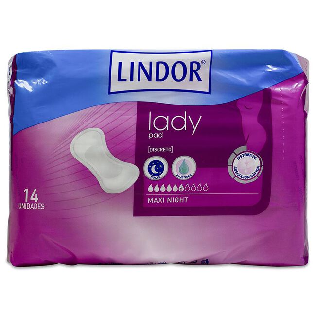 Lindor Premium Lady Pad 5 Gotas, 14 Unidades 
