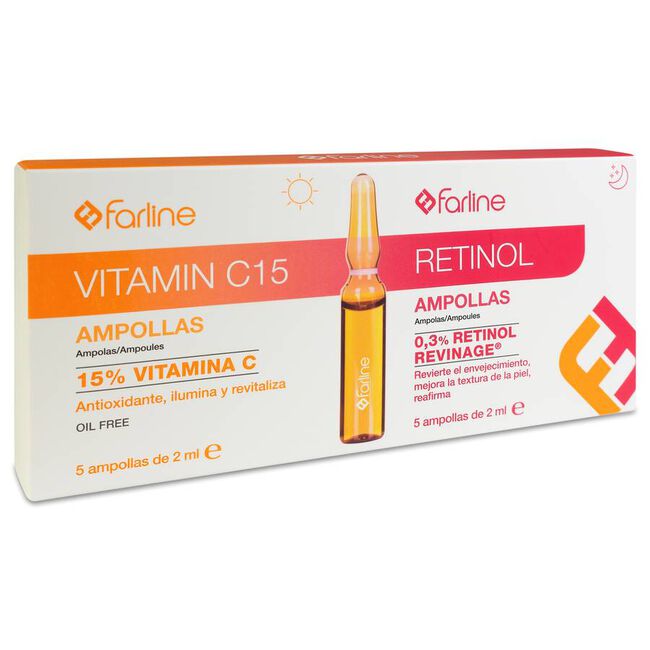 Pack Farline Ampollas Vitamin C15+Retinol, 10 Ampollas