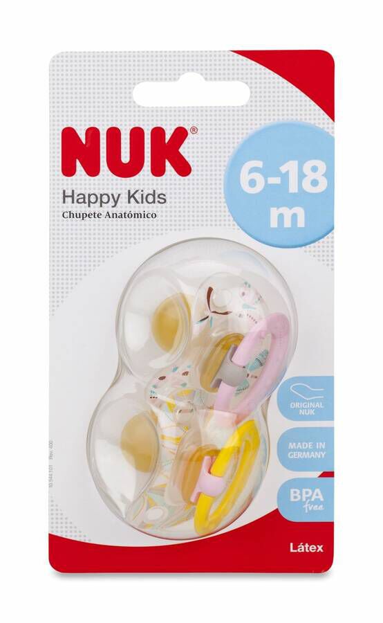 NUK Chupete Classic Látex 6-18 Meses, 2 Unidades