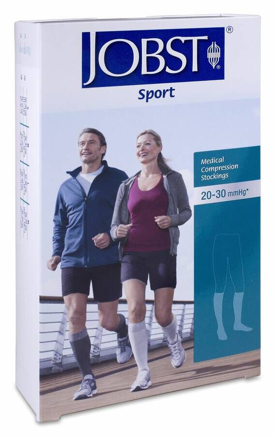 Jobst Sport Calcetín CCL2 Negro y Gris Talla M, 1 Par