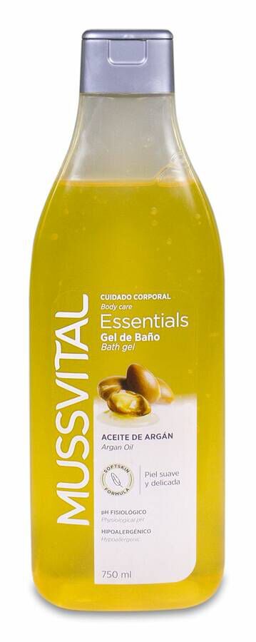 Mussvital Essentials Gel de Baño Aceite de Argán, 750 ml