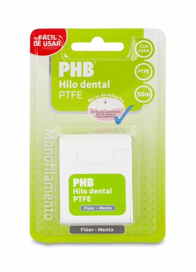 PHB Hilo Dental Flúor-Menta Con Cera, 50 ml