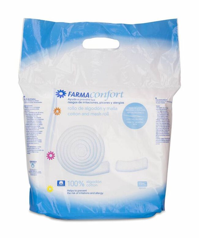 Farmaconfort Rollo de Algodón y Malla 11 m, 1 Ud