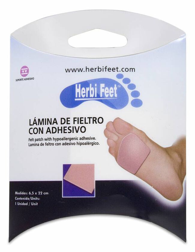 Herbi Feet Mini Lámina de Fieltro 6,5 x 22 cm, 1 Ud