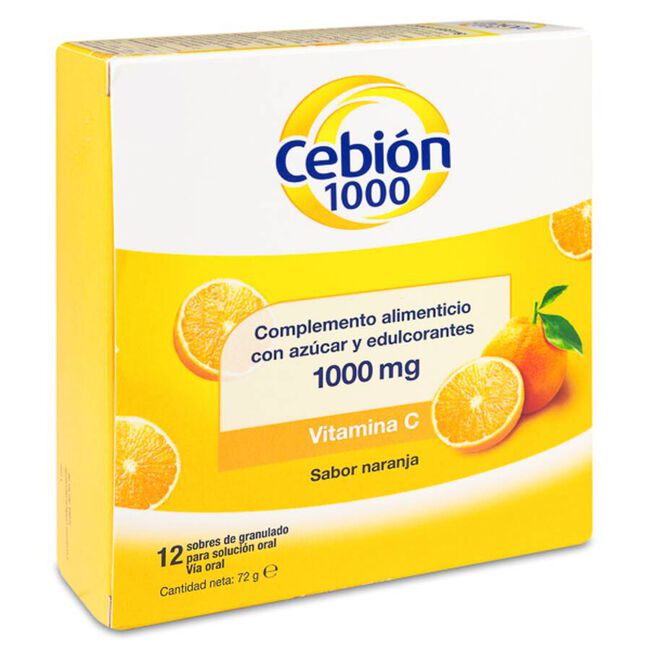 Cebion 1000 mg Sabor Naranja, 12 Sobres