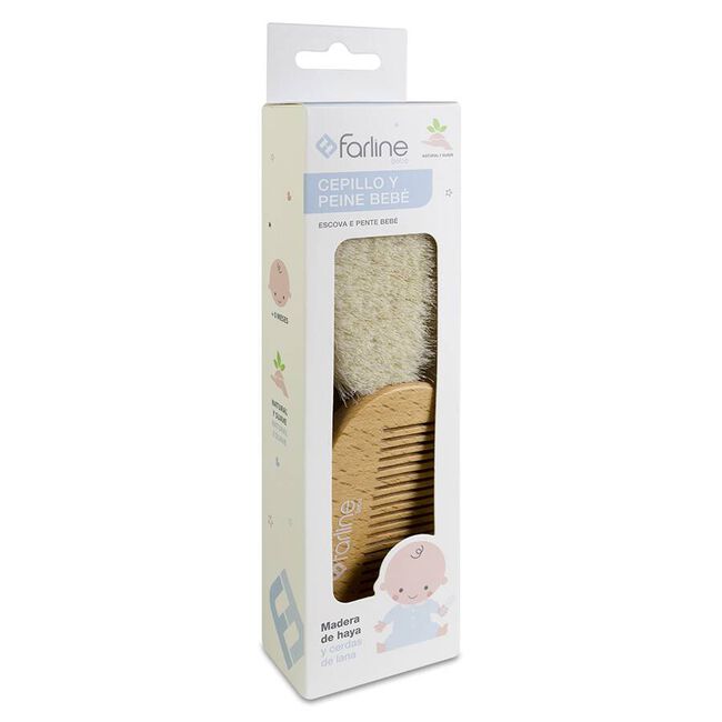Farline Pack con Peine y Cepillo de Bebé, 1 Unidad