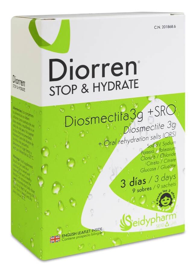 Seidypharm Diorren Stop & Hydrate, 9 Sobres