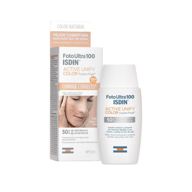Isdin FotoUltra 100 Active Unify Fusion Fluid Color Antimanchas SPF 50+, 50 ml