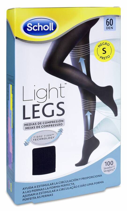 imagen de Scholl Light Legs Medias de Compresi&oacute;n Ligera 60 Den Negro Talla S, 1 Ud