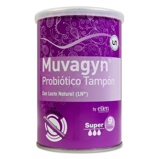 Muvagyn Probiótico Tampón Aplicador Super, 9 Unidades