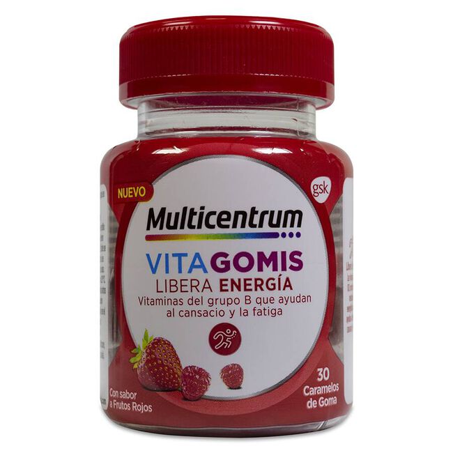 Multicentrum Vitagomis Energía Sabor Frutos Rojos, 30 gominolas
