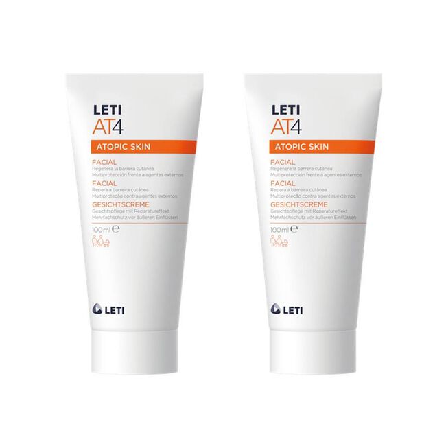 Duplo Leti AT4 Crema Facial, 2 x 50 ml