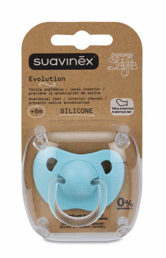 Suavinex Chupete Evolution Silicona +6 Meses, 1 Unidad