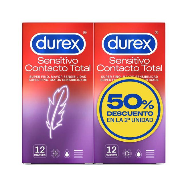 Promoción Durex Sensitivo Contacto Total, 2 x 12 Uds