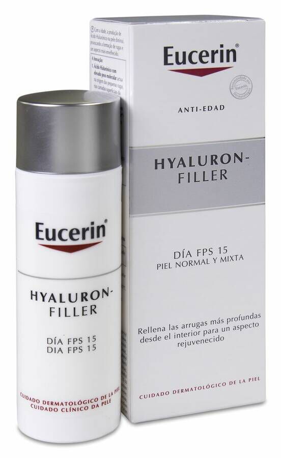 Eucerin Hyaluron Filler Antiarrugas Día SPF 15+ Piel Normal y Mixta, 50 ml