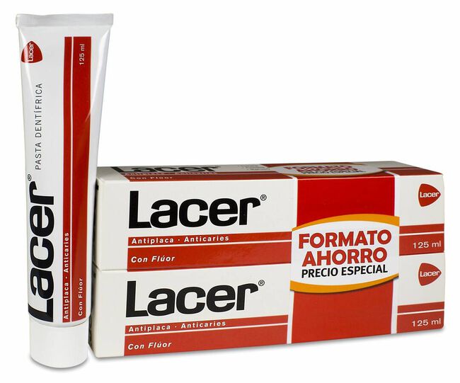 Lacer Duplo Pasta Flúor, 2 x 125 ml