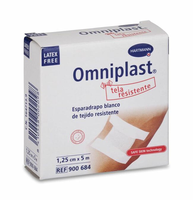 Hartmann Omniplast Esparadrapo de Tela Blanca, 5 m x 1,25 cm