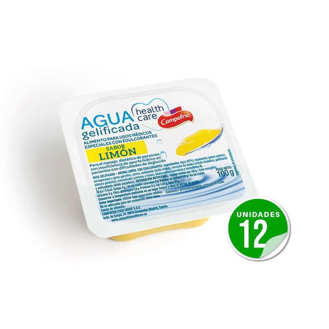 Health Care Agua Gelificada de Limón, 100 gr x 12 unidades