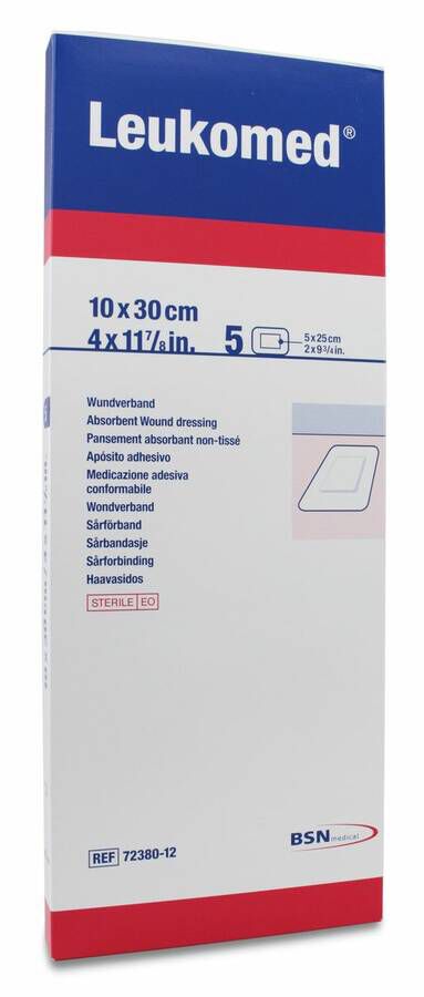 Leukomed Apósito Postoperatorio 10 cm x 30 cm, 5 Uds