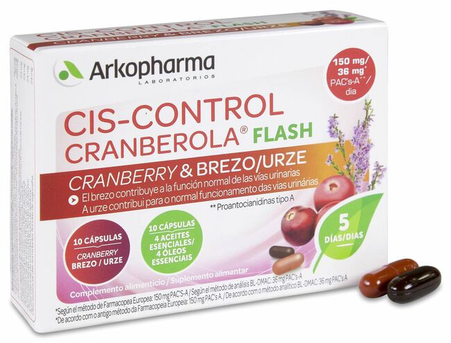Arkopharma Cis-Control Cranberola Flash, 20 Cápsulas