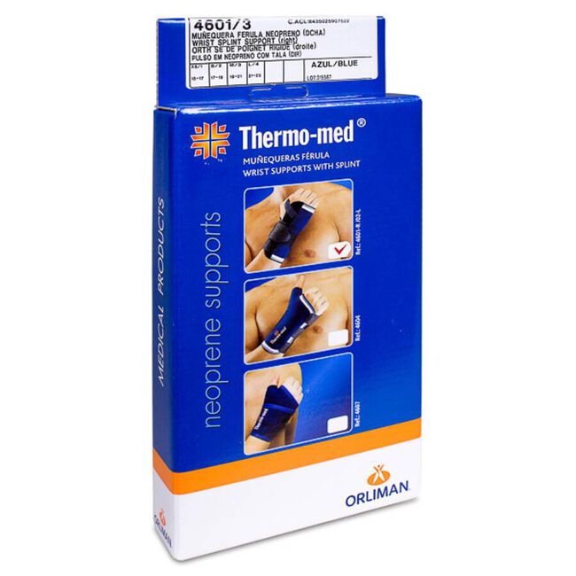Orliman Muñequera Férula Neopreno Derecha 4601 Talla 3, 1 Unidad