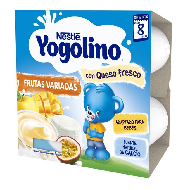 Nestlé Yogolino Petit Frutas Variadas con Queso Fresco, 4 Uds