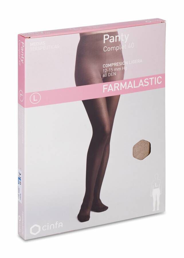 Farmalastic Panty Complet 40 Compresión Ligera Visón Grande, 1 Ud