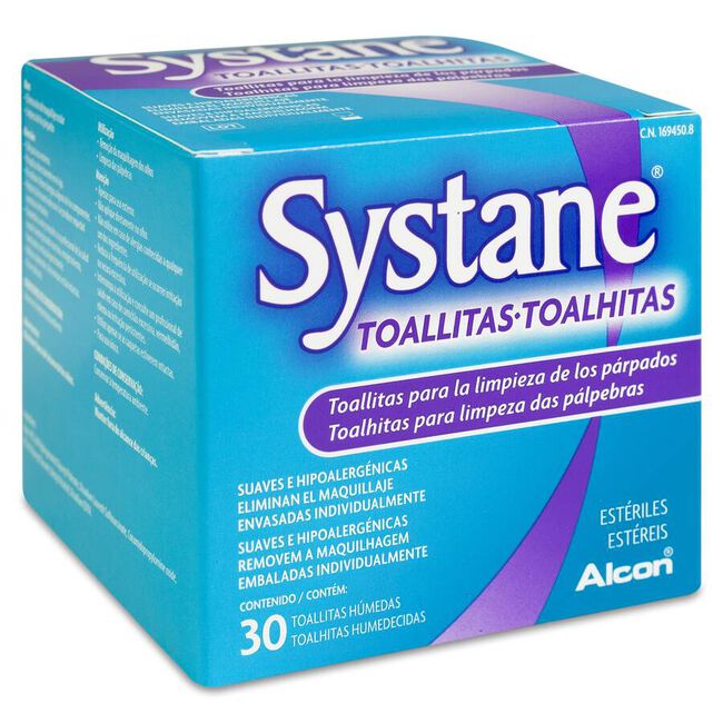 Systane Toallitas Humedas Estériles Limpieza Palpebral, 30 Uds