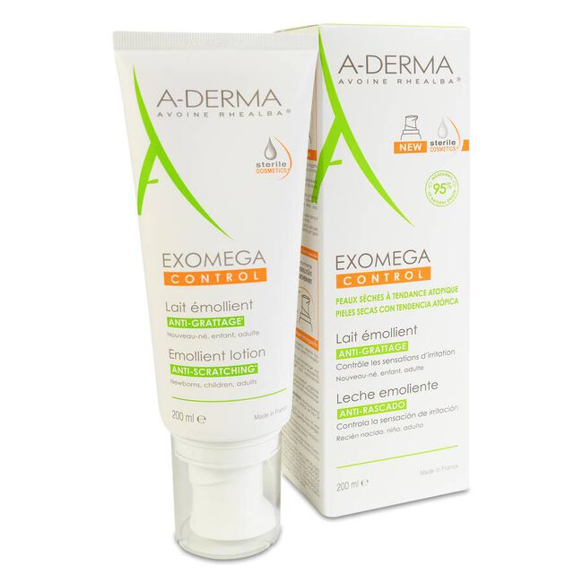 A-Derma Exomega Control Leche Emoliente Anti-Rascado, 200 ml