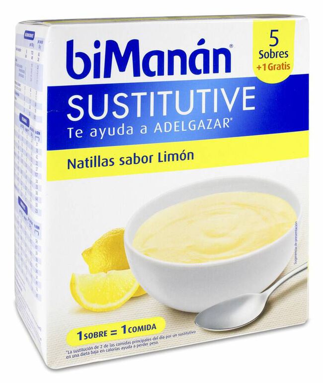 biManán Natillas Sabor Limón, 6 Uds