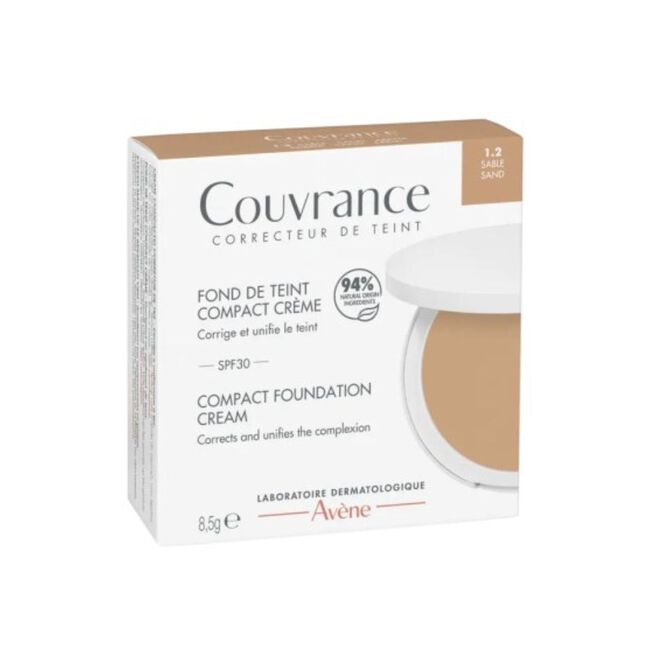 Avène Couvrance Crema Compacta Acabado Mate Tono 3 Arena SPF 30, 9,5 g